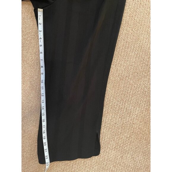 Larry Levine Black Textured Cropped Wide Legged Pants Sz 8 - Picture 10 of 11
